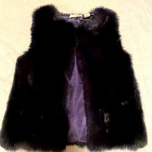 Dark blue faux fur vest